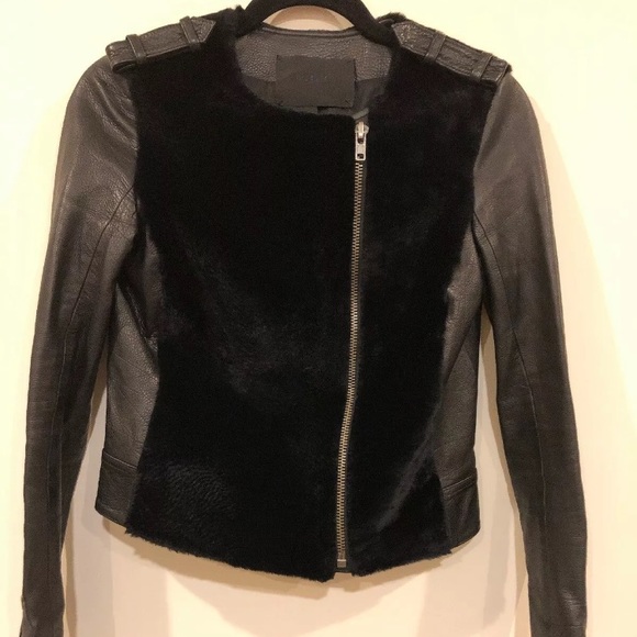 A.L.C leather, fur, silk lined jacket - Picture 1 of 6